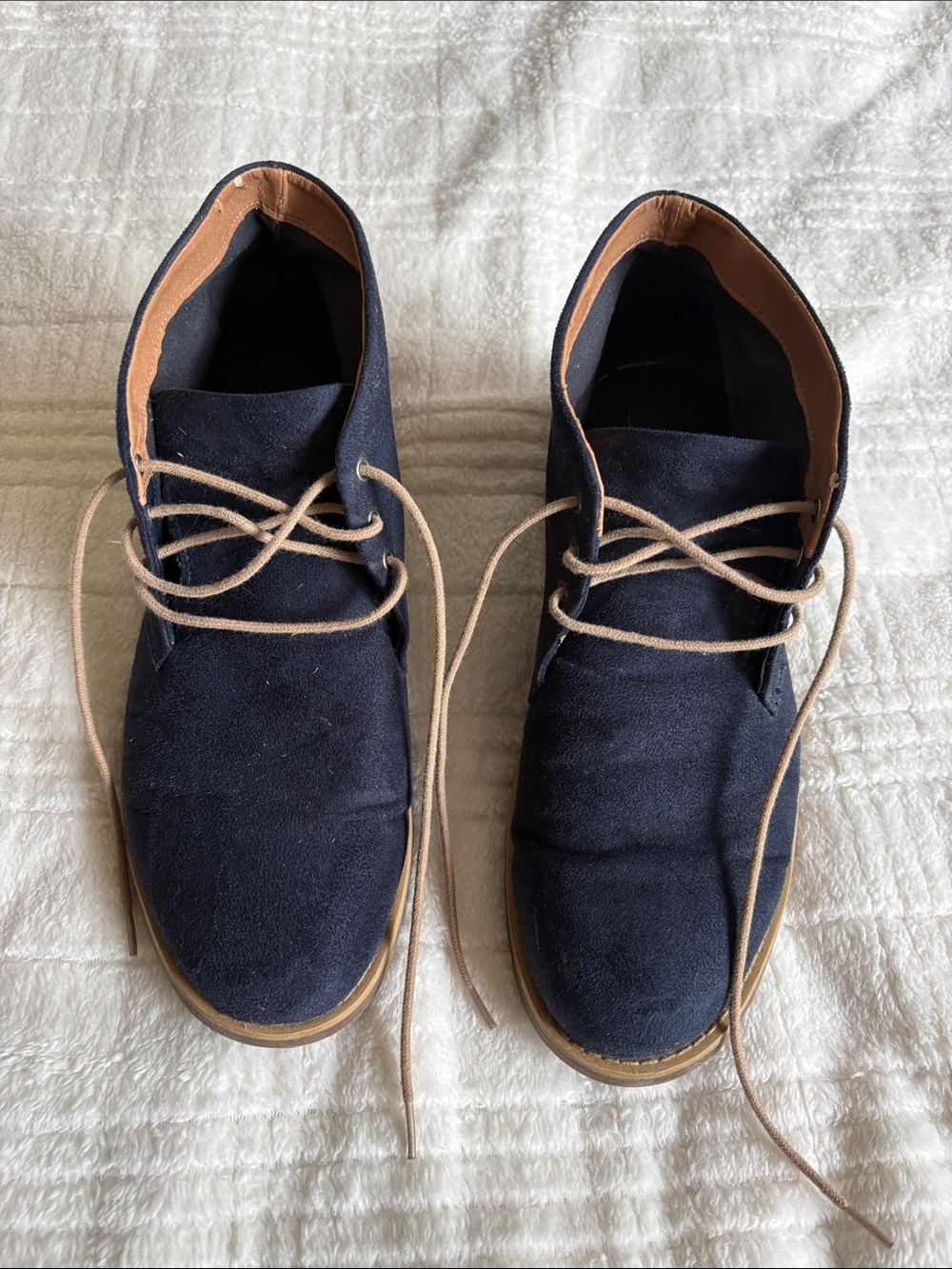 H&M Navy Chukka Boots with Tan Accents